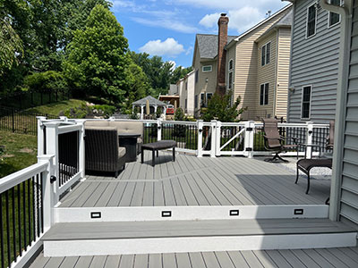 Composite Low Maintenance Deck With Glass Rail Installation, Maryland Decking