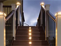 <b>Light it up! With the right light, an outdoor space goes from invisible to inviting. Illuminate the night with lighting that seamlessly integrates into rails, risers, treads and posts.</b>