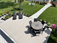 <b>TimberTech Azek Vintage Collection deck boards in the color of Coastline.</b>