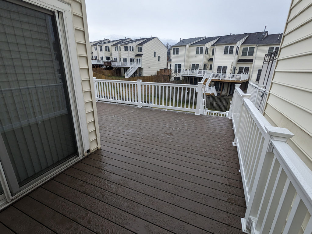 New composite deck in townhouse community