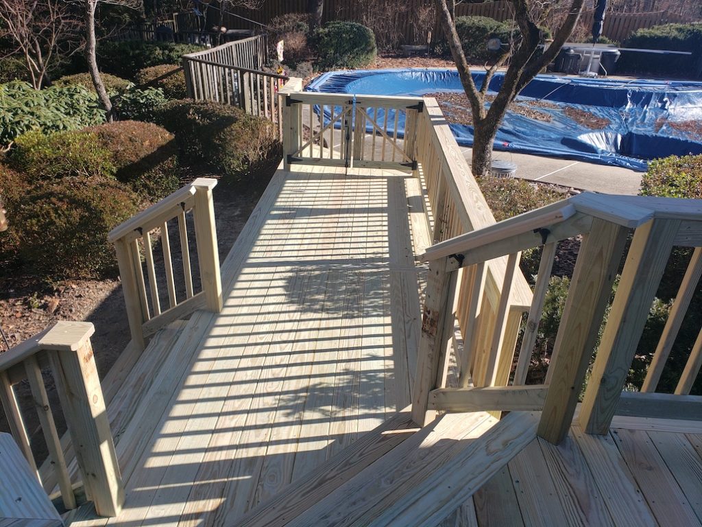 wood pood deck and railings 