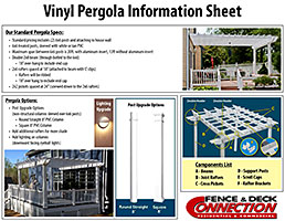 Vinyl Pergola Information Sheet