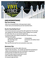 Vinyl Fence Care and Cleaning