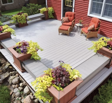 built in seating around a deck