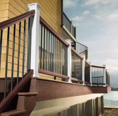deck railing on the side of a house