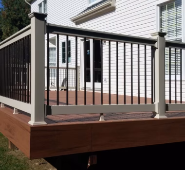 aluminum railing on a back deck