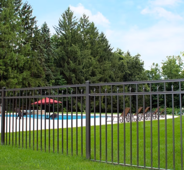 3-Rail Flat Top Alternating Picket Salem Aluminum Fence