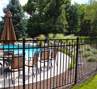 3-Rail Flat Top Alternating Picket Salem Aluminum Pool Code Fence