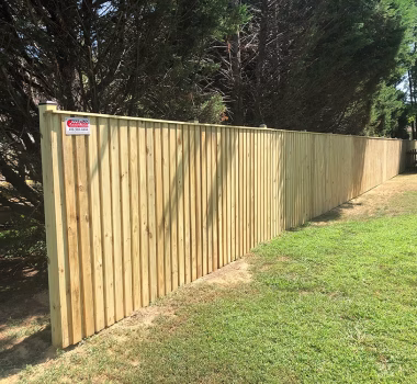 6 foot high Board and Batten Pressure Treated Privacy Fence