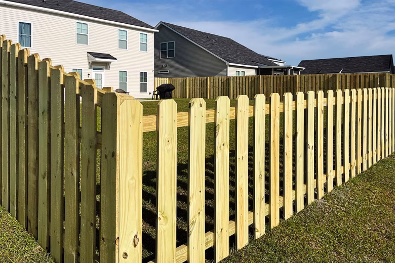 Dogear Spaced Picket Pressure Treated Wood Fence