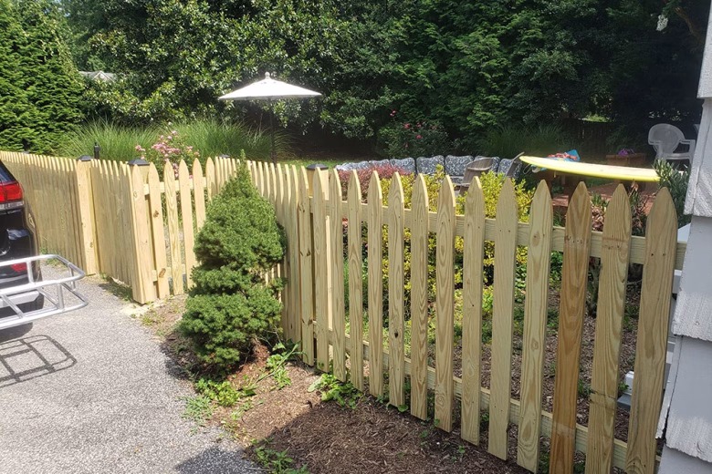 Gothic Pressure Treated Spaced Picket Wood Fence