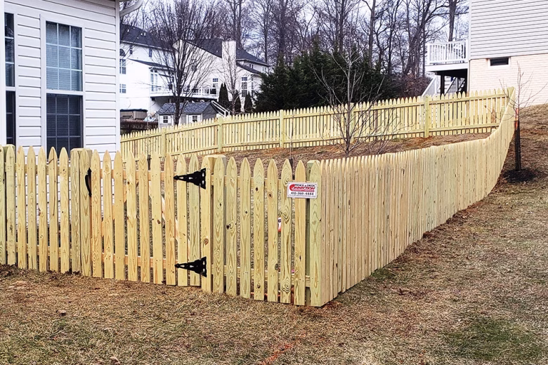 Gothic Spaced Picket Pressure Treated Wood Fence
