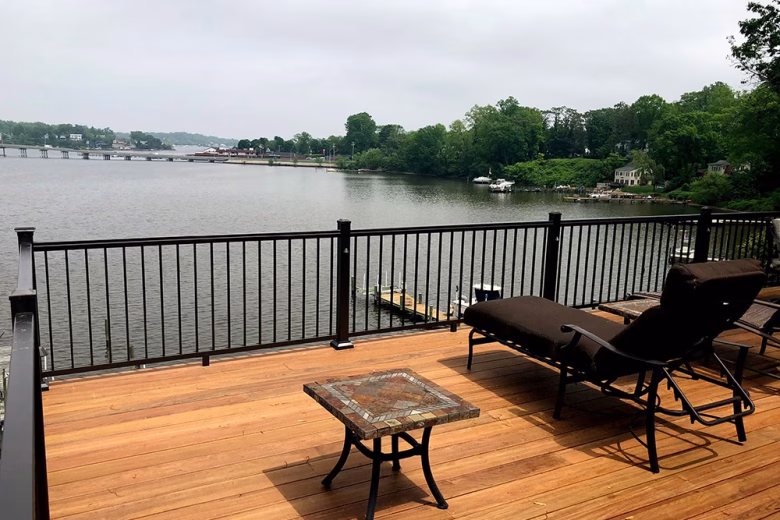 Ipe Brazilian Hard Wood Deck with Ultralox Black Aluminum Railing