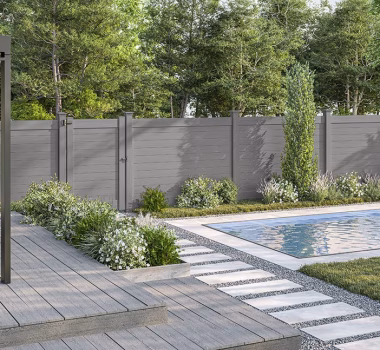 Horizontal Coastal Cedar Vinyl Privacy Fence