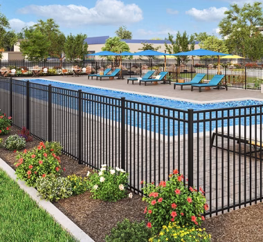 Manchester 3-Rail Pool Code Aluminum Fence