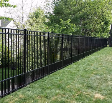 Manchester Flat Top Puppy Picket Black Aluminum Fence