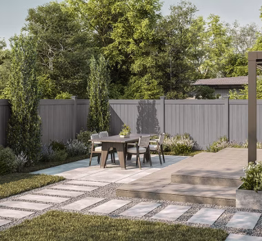 Vertical Coastal Cedar Vinyl Privacy Fence