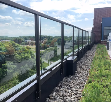 Rooftop Glass Panel Aluminum Balcony Railing at Maris in Annapolis MD