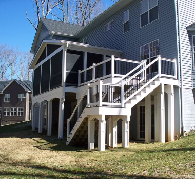 Screened Room and Deck with Vinyl Wrapped Beams and Support Posts
