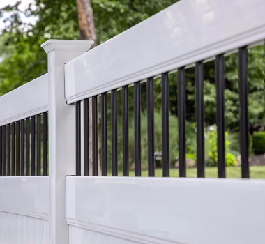 Vinyl Fence White black aluminum baluster topper