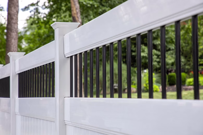 Vinyl Fence White black aluminum baluster topper