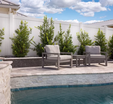 White Vinyl Privacy Fence Pool