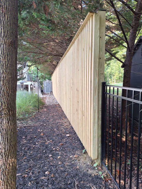 wood privacy fence