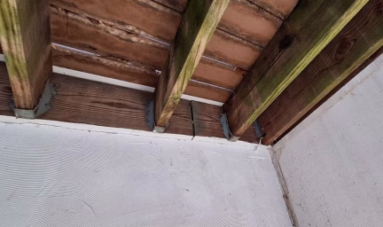 the underside of the original deck