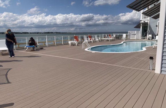 commercial deck at a hotel