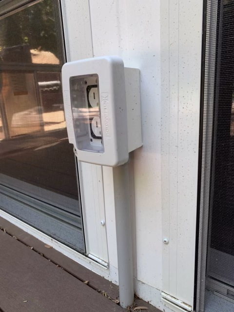 electric box outside the screened porch