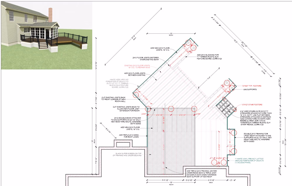 blueprint of a deck and porch