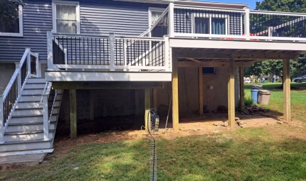 the full deck from the backyard