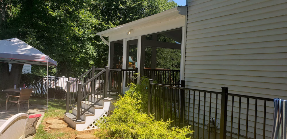 TimberTech composite deck on the back of a house