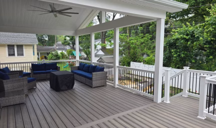 Trex deck with covered porch