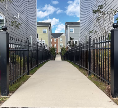 Aluminum Walkway Railing in Townhome Community