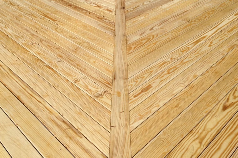 Wood Herringbone Pattern Deck Boards