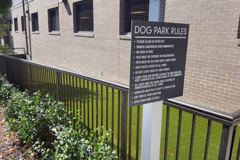 Bronze Aluminum Dog Park Fence for Multi-Family Complex