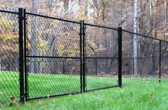 Chain Link Fence Gate Black Coated