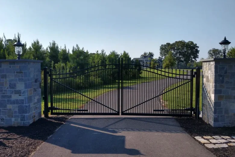 Aluminum Control Access Drive Gate at Estate