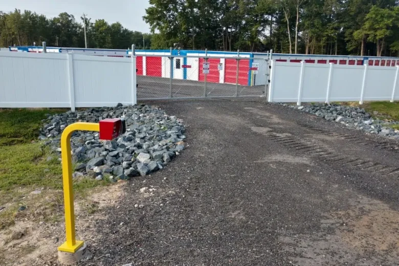 Chain Link Control Access Drive Gate at Storage Units