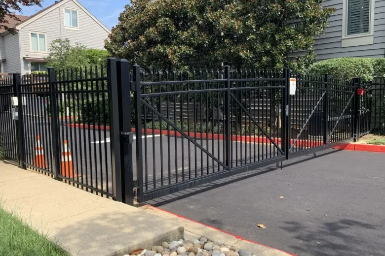 Aluminum Control Access Drive Gate at Multifamily Complex