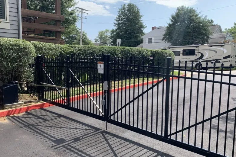 Aluminum Control Access Drive Gate at Multifamily Complex