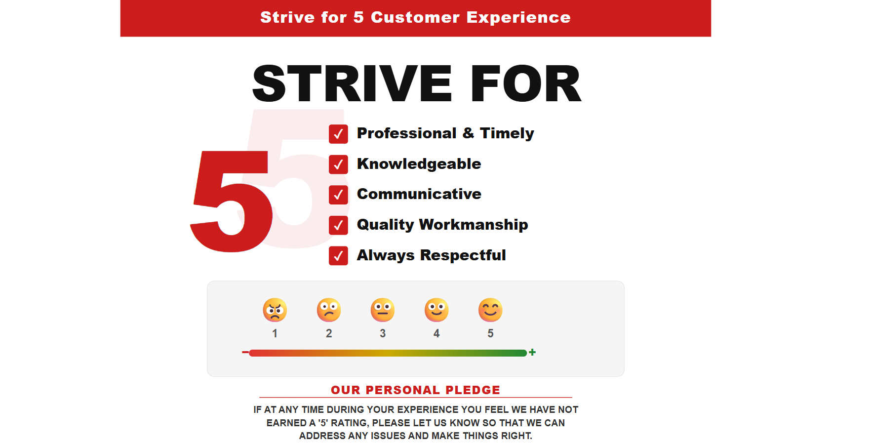 Strive for 5 Start Service Graphic